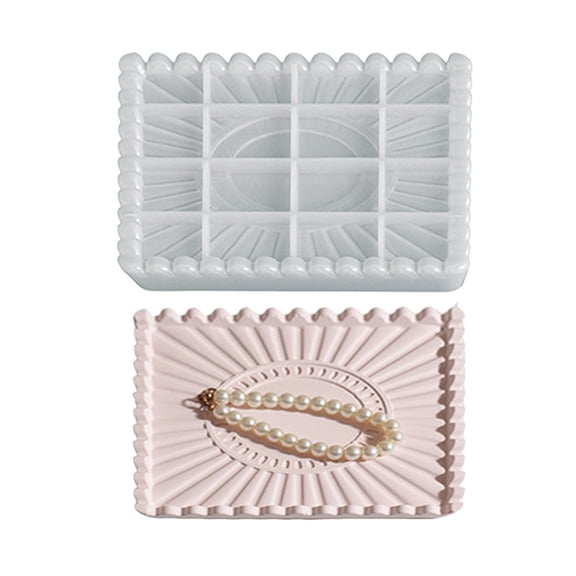 Flexible Silicone Storage Holder Mold For Crafting Square Heart Shape Trays In Resin Plaster Creations
