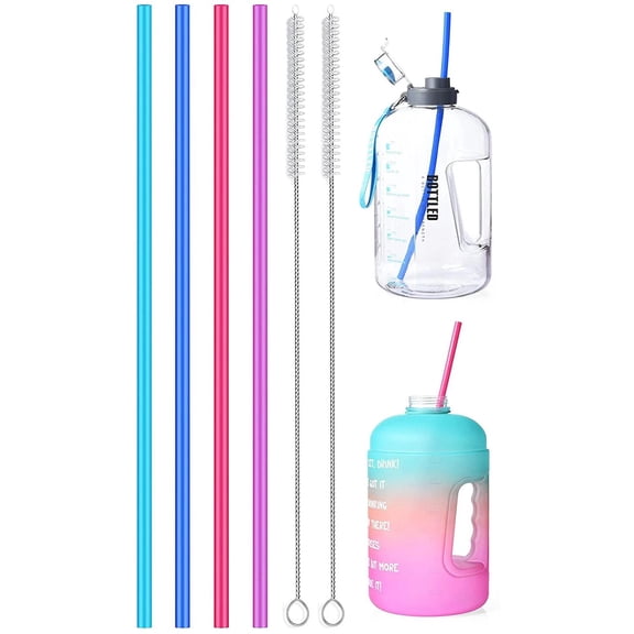 Flexible Silicone Straws, 4-Pack Extra Long 15 Inch