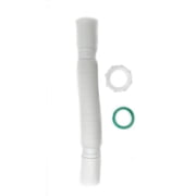 Flexible Sink Drain Pipe, 1-1/2" Expandable Flexible P-Trap Drain Pipe, 11"- 31.5" Total Length Sink P Trap for Bathroom & Kitchen, White, 1 PACK