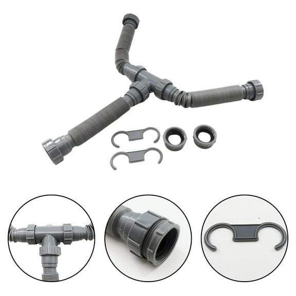 Flexible Sink Drain Pipe With Dual Heads And Adjustable Length Options