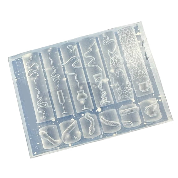 Flexible Snake Pattern Silicone Mold Set Phone Case Decors Mold For Unique Nails Decorations And Jewelry Crafting
