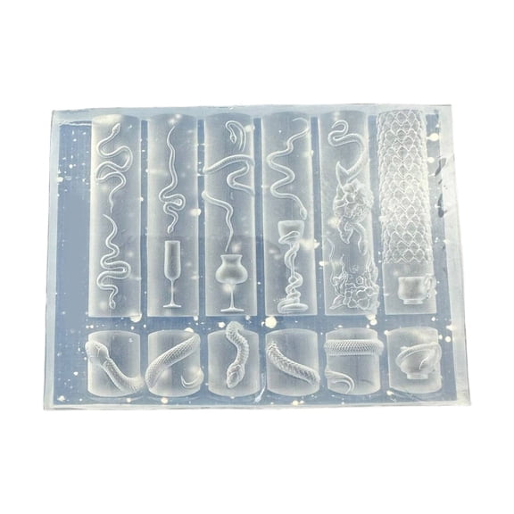 Flexible Snake Pattern Silicone Mold Set Phone Case Decors Mold For Unique Nails Decorations And Jewelry Crafting