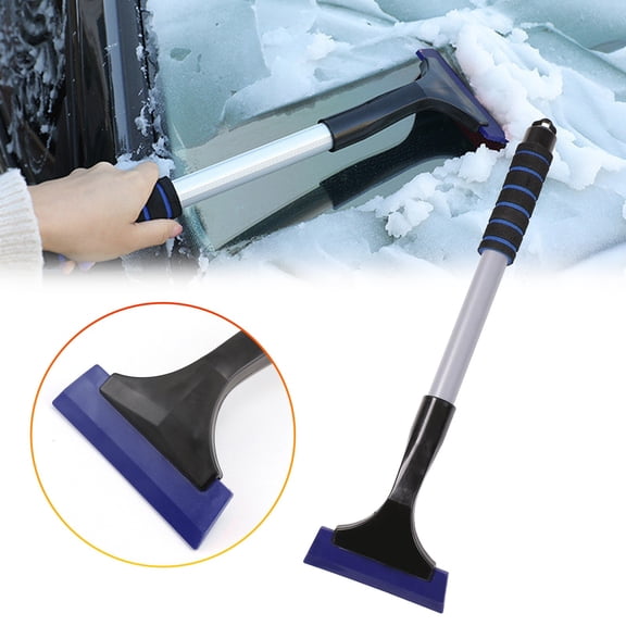 Flexible Snow Scraper Basdi Plastic Tube Snow Scraper - Flexible Windshield Cleaning Tool with Long Handle, Scratch-Resistant & Compact for Glove Compartment Storage, Long Handle Windshield Brush