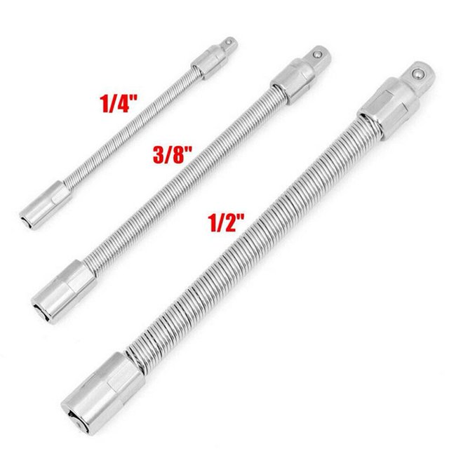 Flexible Socket Extension Bar 1/2 1/4 3/8 Shaft Drive Ratchet Wrench Extender