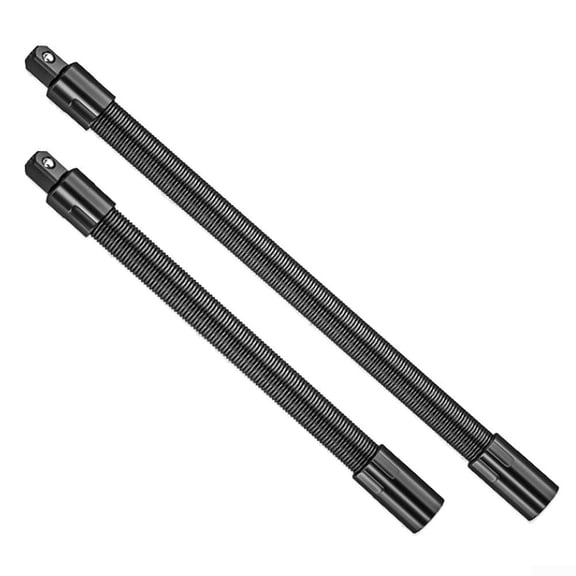 Flexible Socket Extension Bar 1/2 Inch Drive, Spring Steel Connective Rod for Narrow Spaces, 360° Rotating Long Adapter for Ratchet Wrench & Electric Drill