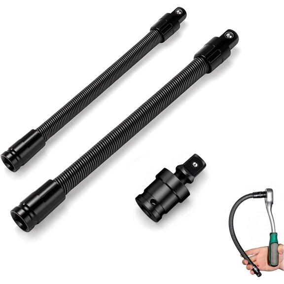 Flexible Socket Extension, Drive Locking Flexible Shaft Extension Bar Set Degree Bendable Torque Extender for Automotive Repair in Tight Spaces