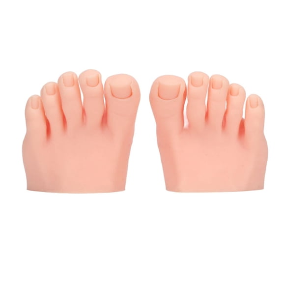 Flexible Soft Silicone Prosthetic Manicure Tool Practice Fake Foot Model with Half Foot Design for Nails Art Training