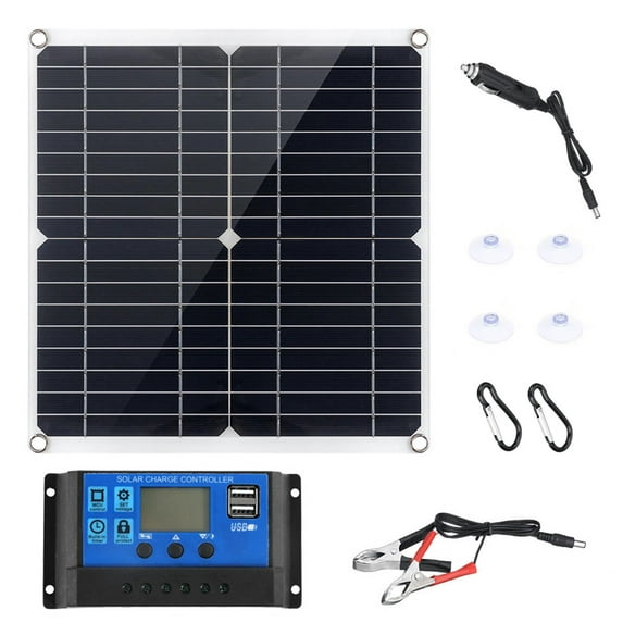 Flexible Solar Panels Kit 20W with 300W Controller 12V Power Supply USB Charging Interface Solar Board Waterproof Solar Cells for Phone RV Car
