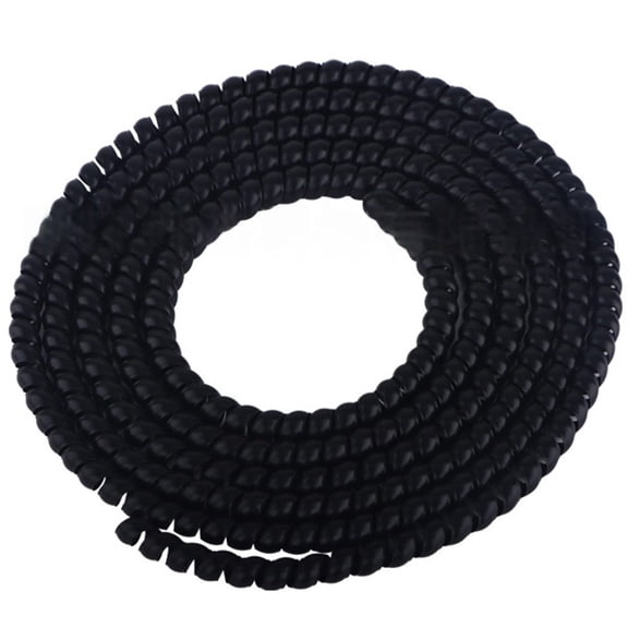 Flexible Spiral Cable Management Sleeve 2m Black Anti-Wear Resin Wire Organizer for Home Office Pet Protection