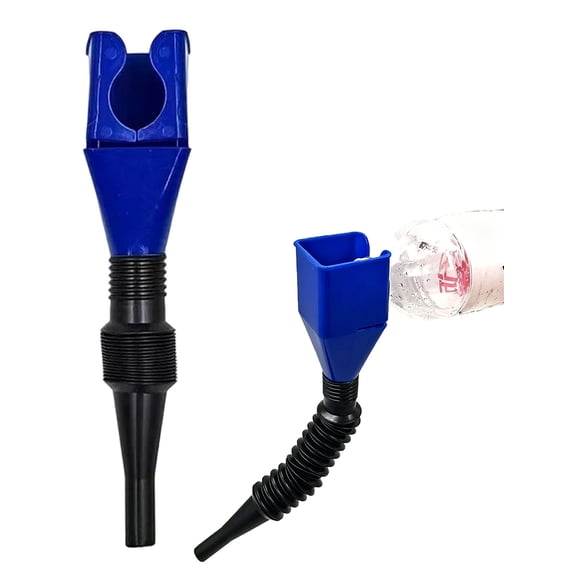 Flexible Spout Hands-Free Oil Funnel with Bendable Extension Tube & Clip, Portable Liquid Transfer Tool for Car, Garage, Kitchen & Garden, Mess-Free Pouring for Oil, Water & Fluids, Blue, By Cosmug