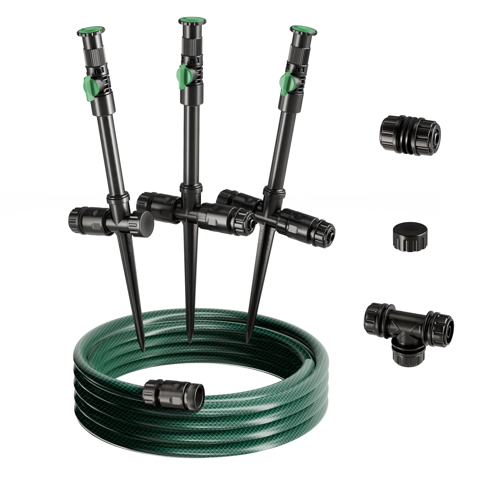 Flexible Sprinkler System  Above Ground Diy Irrigation Kit Multi-adjustable Lawn Set Ideal For Plant And Flower Bed Watering 30ft Garden Hose Included