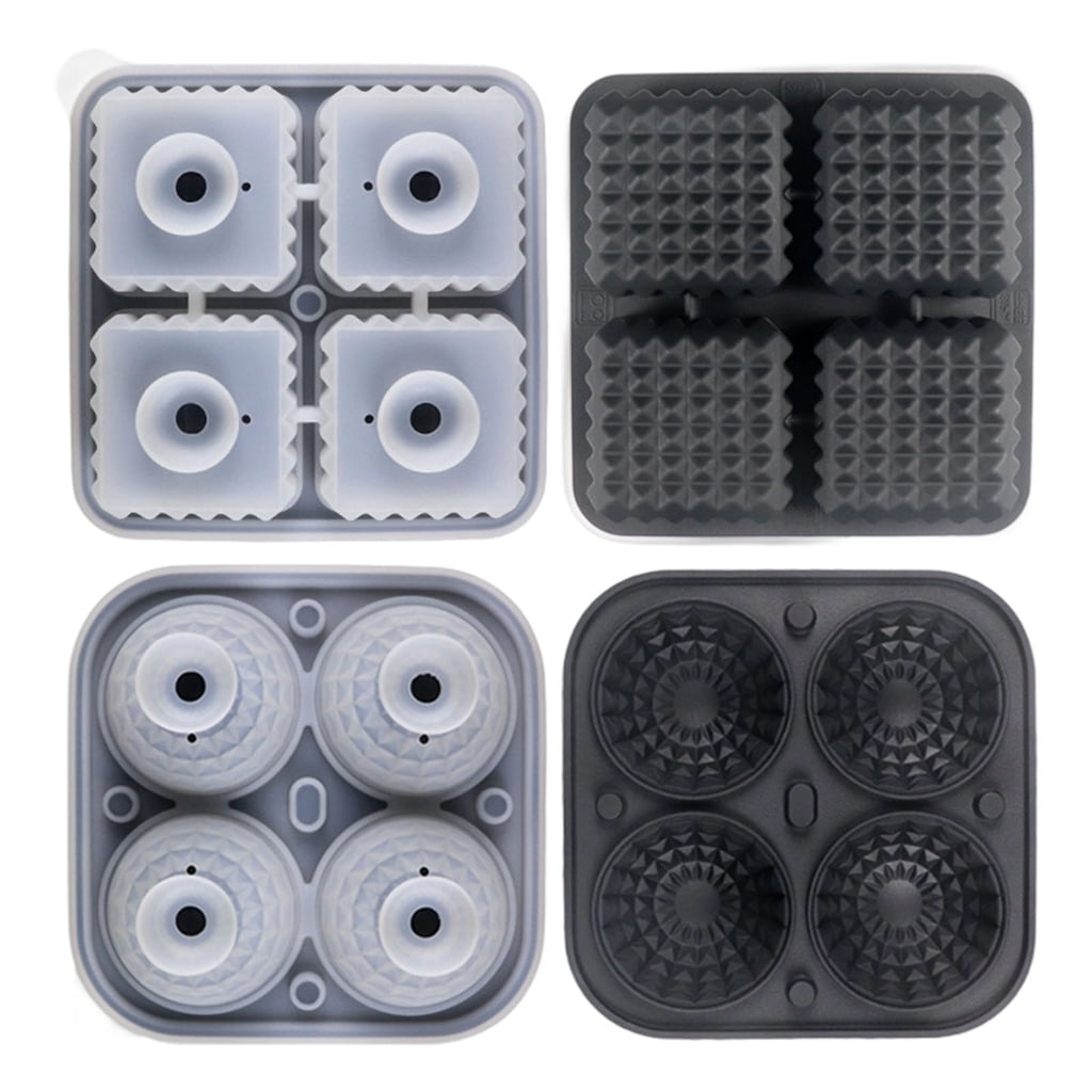 Flexible Square Round Silicone Ice Cubes Tray Set Unique Ice Ball Maker For Whiskeys Cocktails Party Supplies
