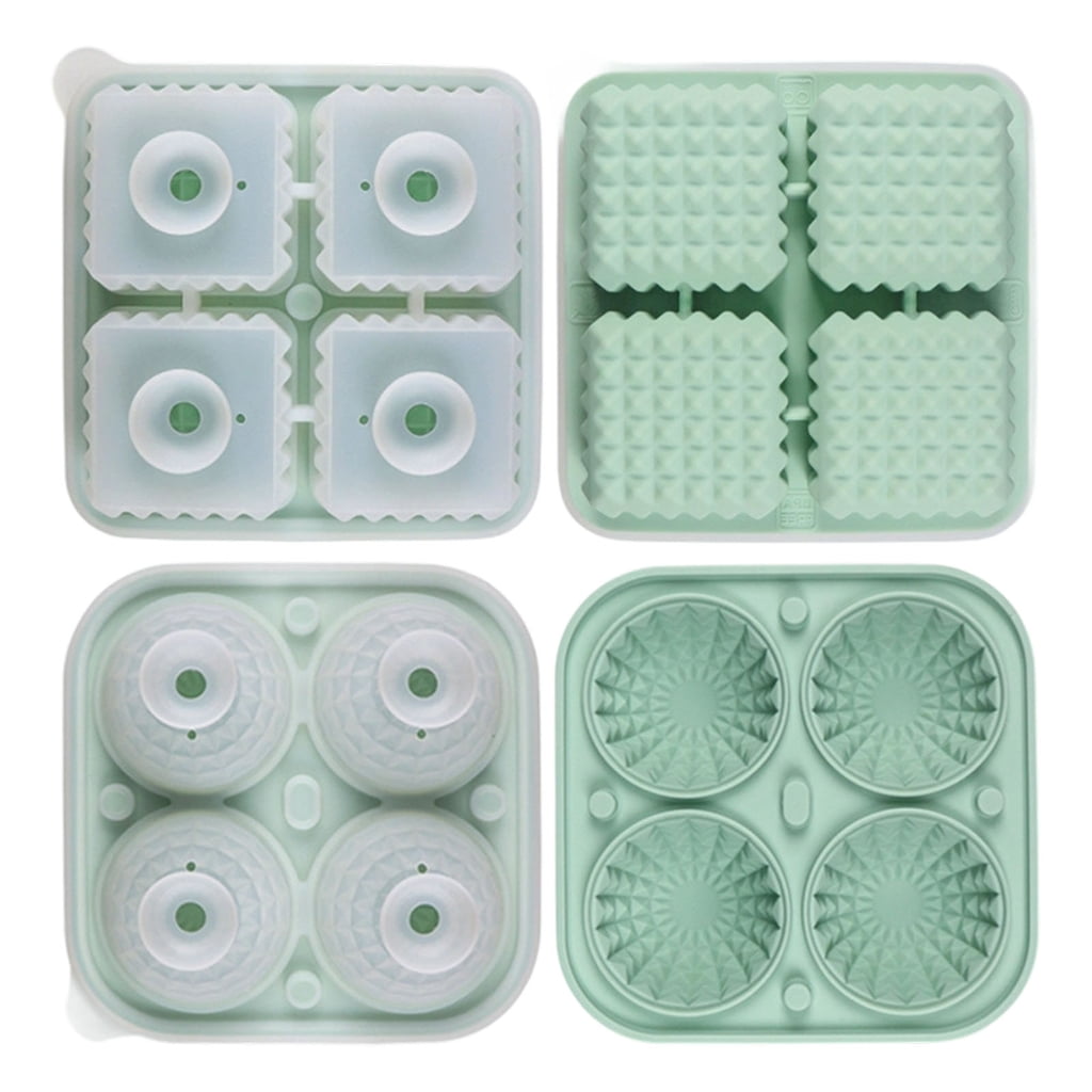 Flexible Square Round Silicone Ice Cubes Tray Set Unique Ice Ball Maker For Whiskeys Cocktails Party Supplies