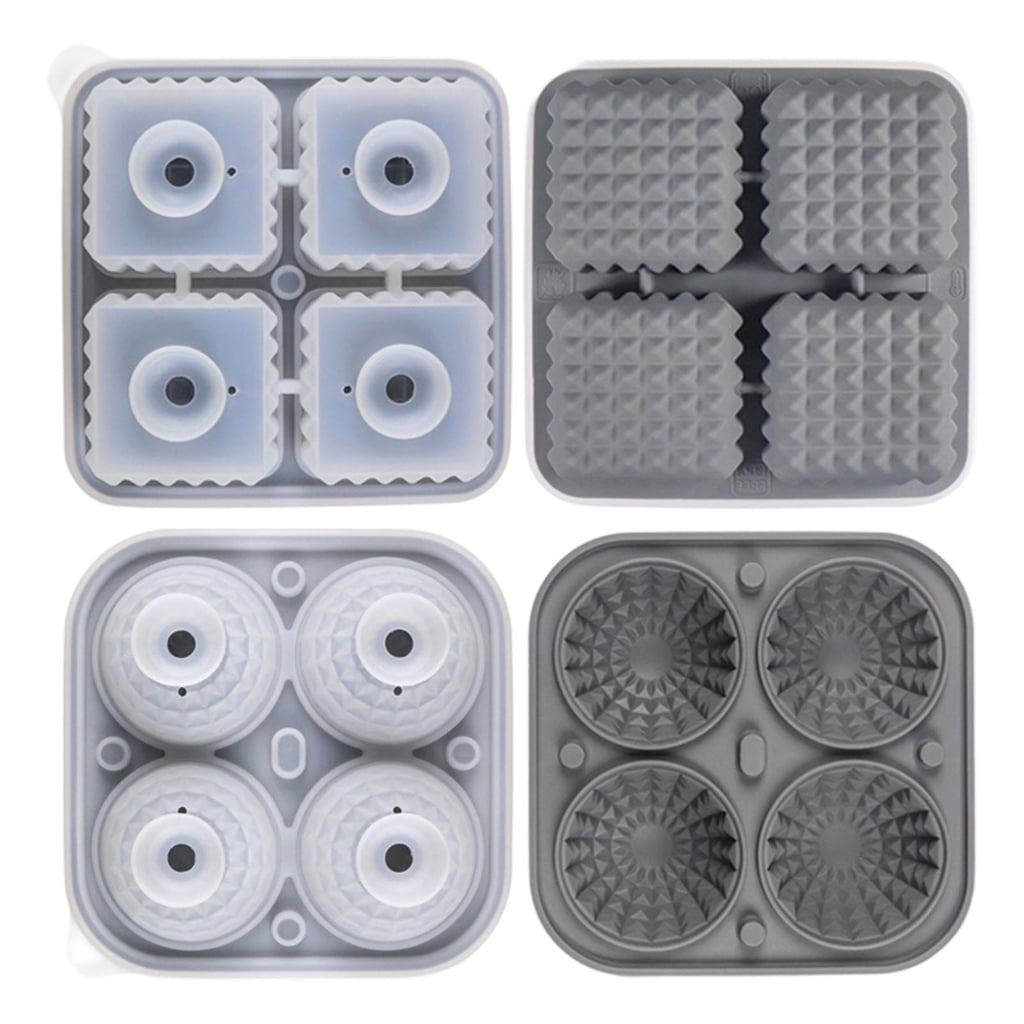 Flexible Square Round Silicone Ice Cubes Tray Set Unique Ice Ball Maker For Whiskeys Cocktails Party Supplies