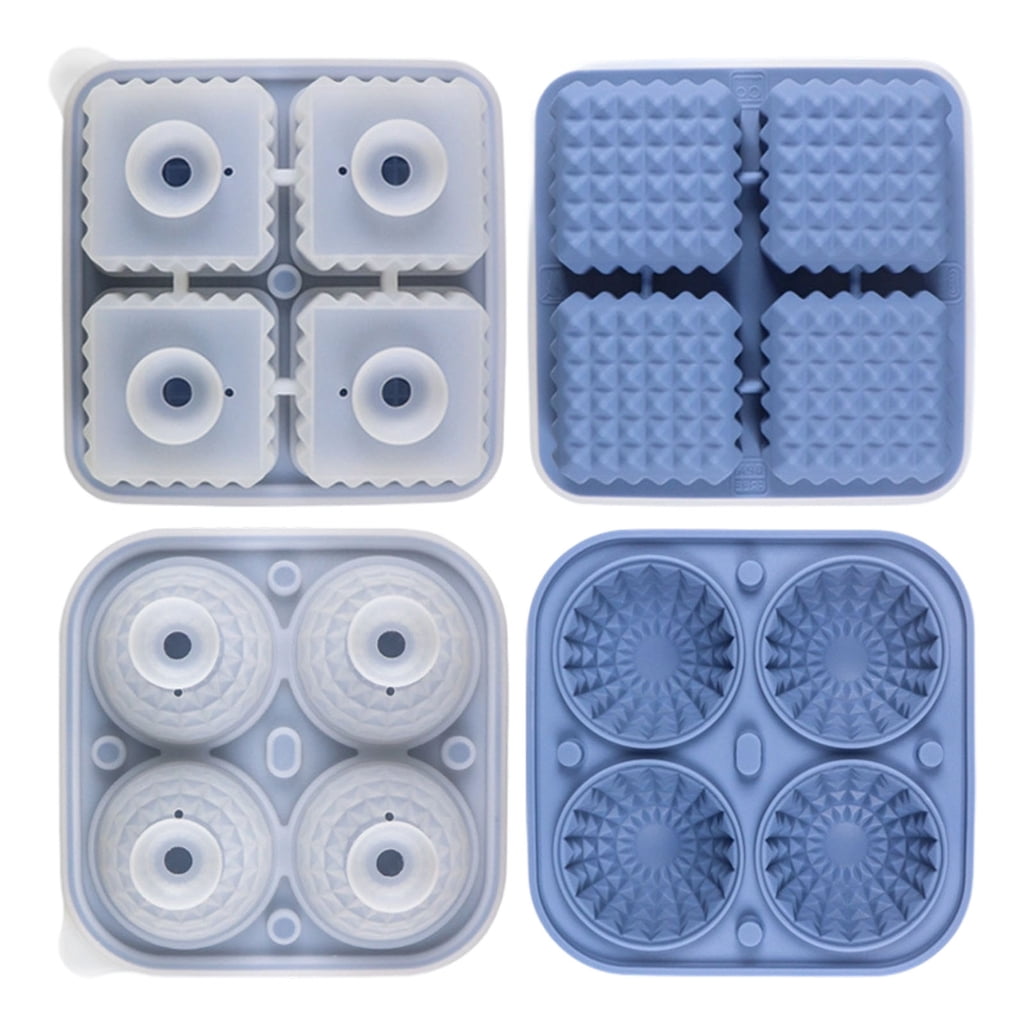 Flexible Square Round Silicone Ice Cubes Tray Set Unique Ice Ball Maker For Whiskeys Cocktails Party Supplies