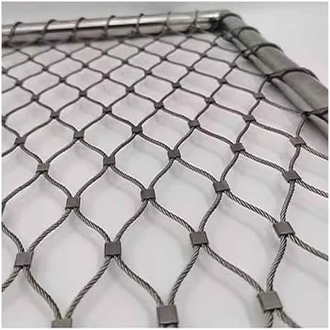 Flexible Stainless Steel Rope Mesh, 5ftx6.6ft Safety Netting for Balcony 10cm/2mm Stair Protection Fence, Cuttable Flexible Cable Anti-Theft Mesh$$Garden & Patio