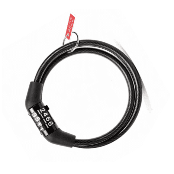 Flexible Steel Combination Cable Lock for Outdoor Bike,4 Digit, Keyless for Convenience