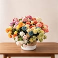 thumbnail image 1 of Flexible Stem Artificial Peony Hydrangea Bouquet, Adjustable Floral Arrangement for DIY Wedding Layout & Craft Projects, 1 of 8
