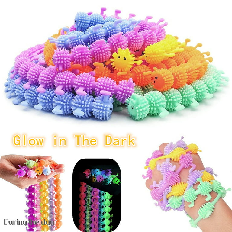 Flexible Stretchy Strings Sensory Fidget Toys, 4/8/12pcs Glow in The Dark  Fidget, CabinaHome Stress Autism ADHD Anxiety Relief Toys for Autistic Kids