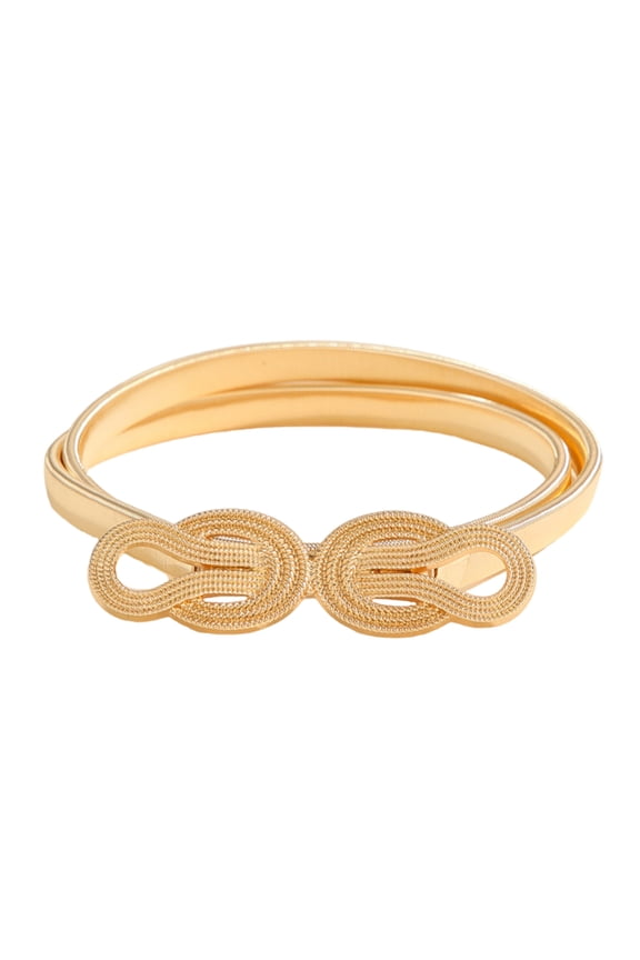 Flexible Stretchy Waist Belt Elastic Waist Strap Rustproof Golden Color Waistband For Office Travel Casual Formal Outfit