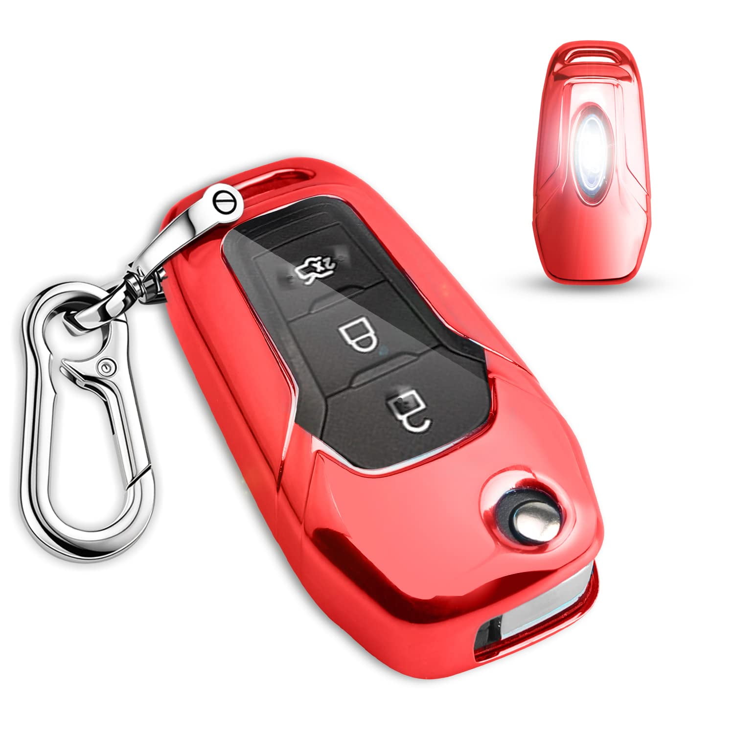 Flexible TPU Protective Cover for Flip Style Ford Key Fob Remote, Compatible with 2015-2019 F150 F250 Focus Fiesta Mustang Edge Ranger Escape Fusion MKV and Other Models