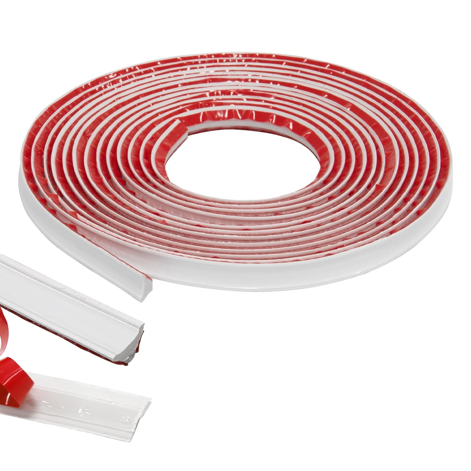 Flexible Trim Caulk Strip Wall Moulding Trim, 1/2 in x10 Ft Peel and Stick Trim for Wall Corner Deco, Ceiling, Backsplash Tile Edge, Countertops, Baseboard, Floor(White) 1/2 IN x 10 FT