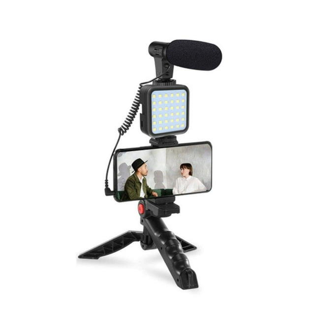 Flexible Tripod Vlogging Kit for All iPhone/Android Smartphones w/LED