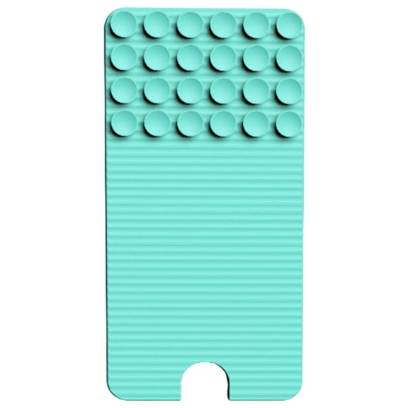 Flexible Turquoise Silicone Camera Grip Phone Stand, Built-in Suction Cups and Charging Port Cutout, Foldable Holder Fit Every Smartphone Model