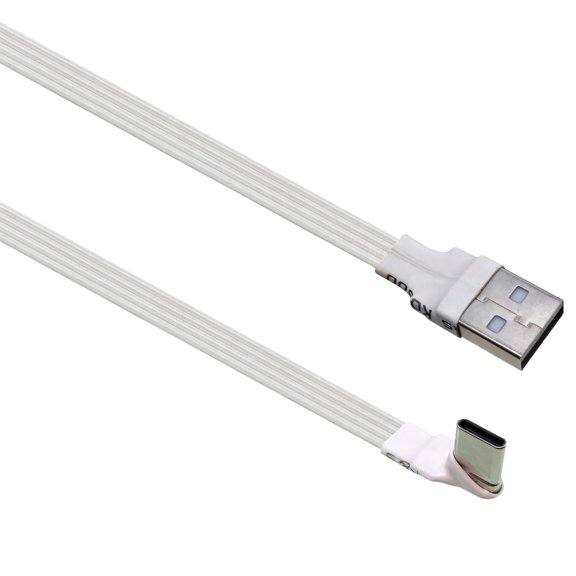 Flexible USB 2.0 Cable USB Male to Type C Male Flat Soft Data Cable 90 Degree Angled Connector For Easy to Use