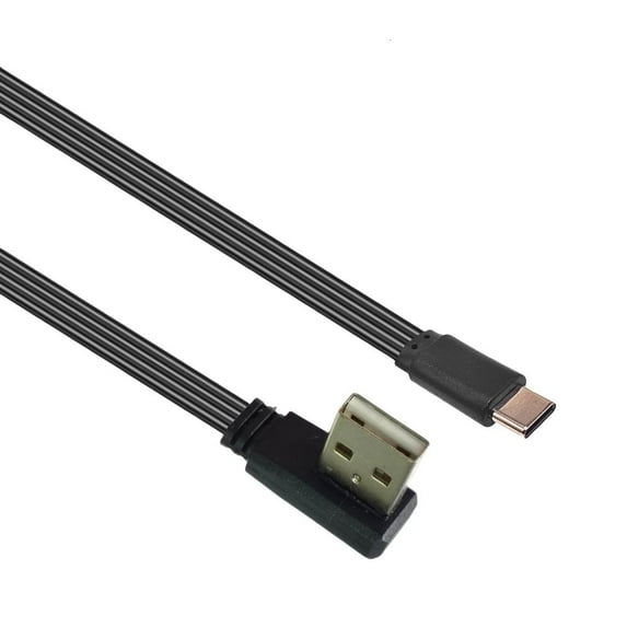 Flexible USB 2.0 to Type C Adapter Cable with 90 Degree Angle for Compact Areas