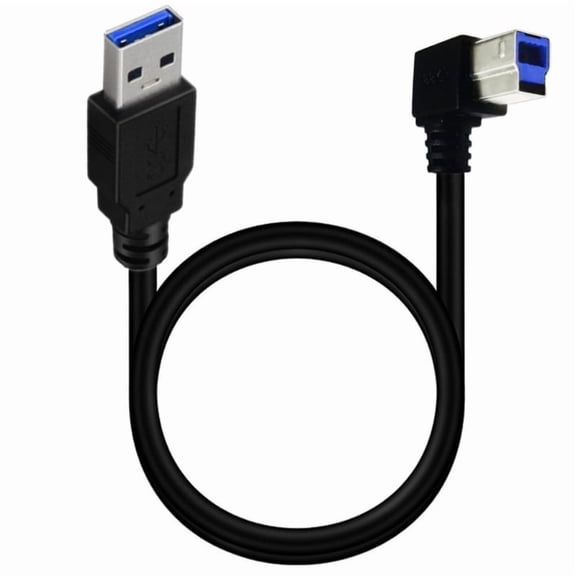 Flexible USB3.0 Cable A Male to B Male 90 Degree Right Angle USB 3.0 Printer Cable for Scanner, Printer USB Data Cable