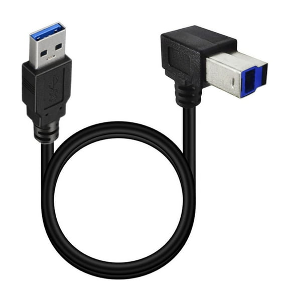 Flexible USB3.0 Cable A Male to B Male 90 Degree USB3.0 Printer Cable for Scanner, Printer USB Data Cable