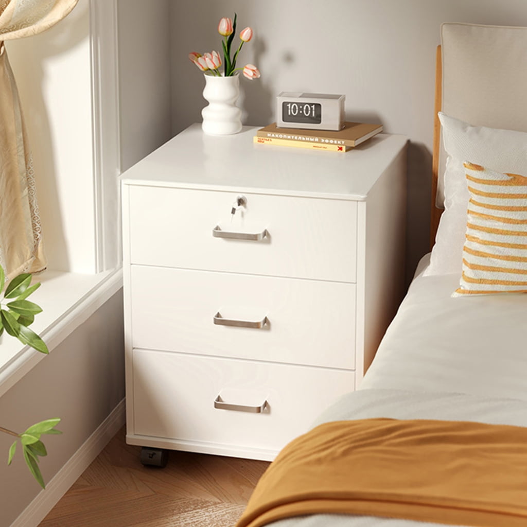 Flexible Use Bedroom Side Cabinet with Storage, Mobile Nightstand Space ...