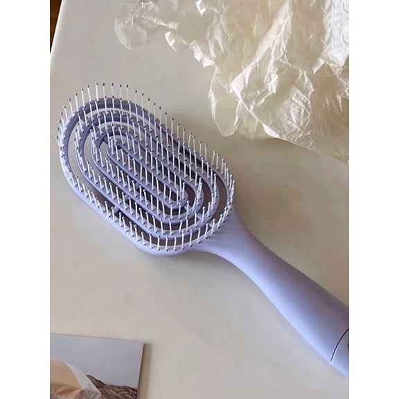 Flexible Vented Hair Brush for Detangling & Styling, Pastel Color Hair Comb for Long Hair, Portable Hair Care Tool for Home, Salon & TravelPurplr