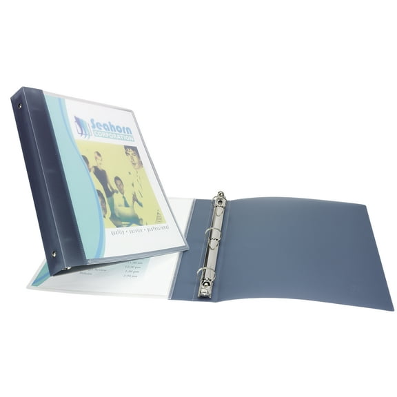 Flexible View Binder With Round Rings, 3 Rings, 1" Capacity, 11 X 8.5, Gray | Bundle of 5 Each