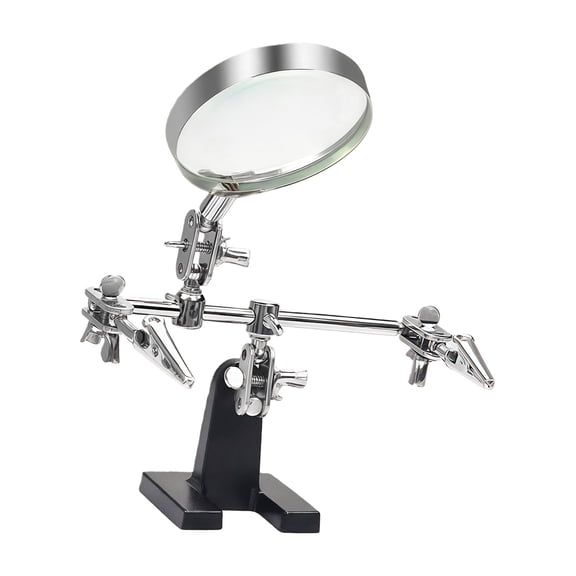 Flexible Viewing Soldering Station Magnifyings Glass Adjustable Helping Hands with Magnifyings Glass for Crafting