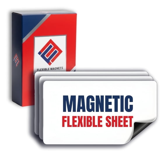 Flexible Vinyl Blank Magnetic Sign Sheets With Round Corners 12" x 24" 30 Mil (2 Pack)…
