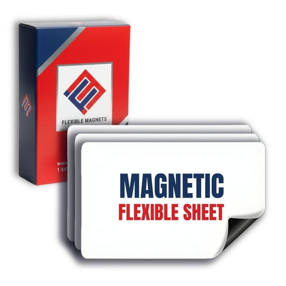 Flexible Vinyl Blank Magnetic Sign Sheets with Round Corners - Printable Magnetic Sheets - Magnets for Cars - 18" x 24" (Pack of 6)