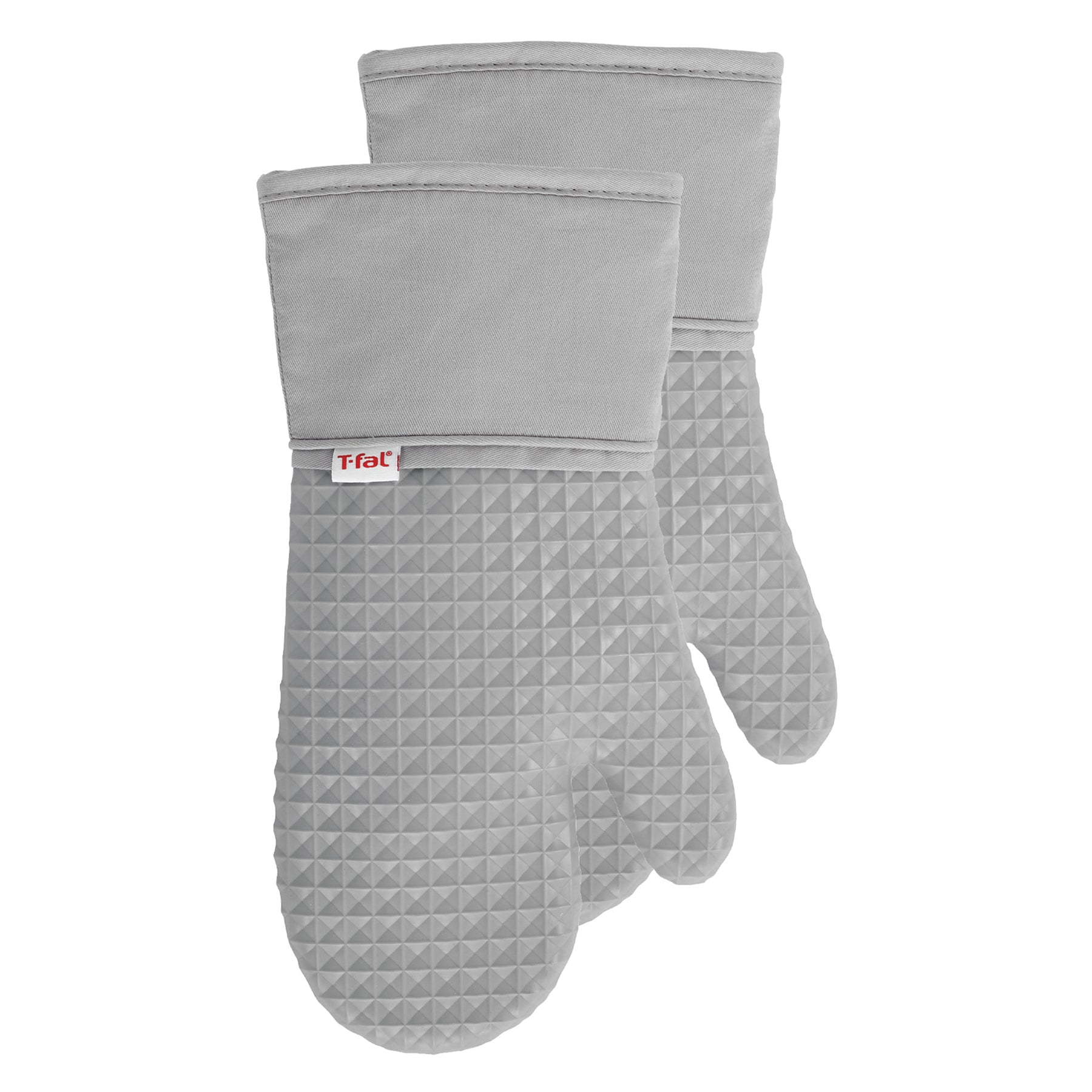 Gray Waffle Silicone Oven Mitts, Set of Two, 13 Inches