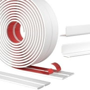 Flexible Wall Corner Protector Moulding Trim, Dingrich Self-Adhesive Wall Corner Protector for Wall Edge Corner, Floor Window Door Ceiling, Countertop (White, 0.8in x 26.25ft)