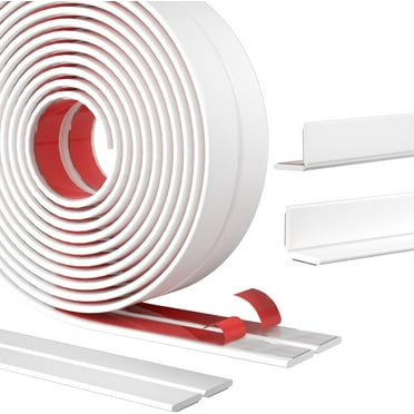 Flexible Wall Corner Protector Moulding Trim, Dingrich Self-Adhesive Wall Corner Protector for Wall Edge Corner, Floor Window Door Ceiling, Countertop (White, 0.8in x 26.25ft)