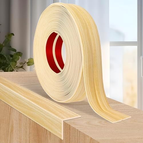 Flexible Wall Corner Protector Moulding Trim Peel and Stick Wall Corner Guards Edge Protector Self Adhesive Molding Trim Strip for Edge Ceiling (Original Wood Grain, 2.4 in x 20 Ft)