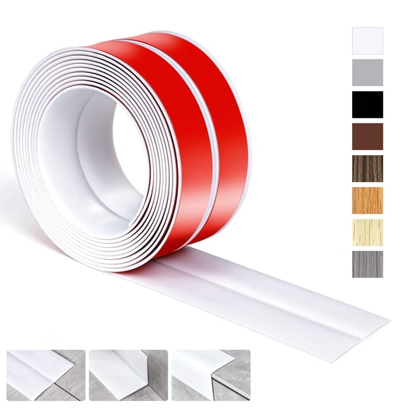 Bnell Wall Protector 1.57" Self Adhesive Flexible Wall Corner Trim for Inside & Outside Corners, Floor Gap Cover Transition Strip(10FT_White )