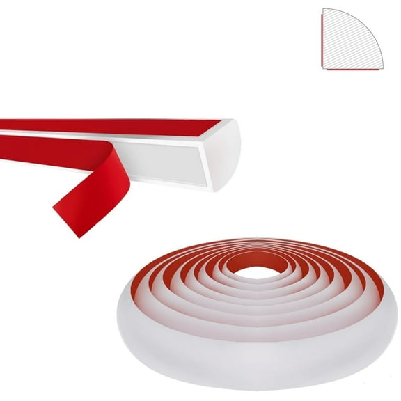 Flexible Wall Molding,Peel Trim Molding Quarter Round Trim Molding,Self Adhesive Trim Molding,Bendable Molding Trim,Waterproof Edge Trim for Floor Wall Edge Corner Countertop,118 inch,White