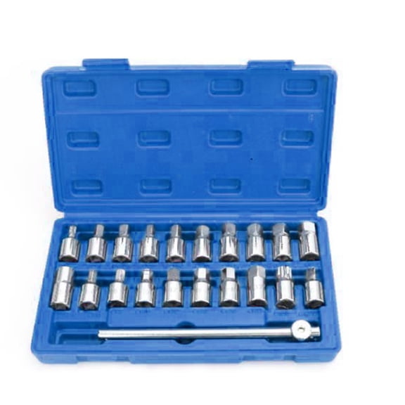 Flexible Wear-resistant 21 Pieces Oil Drain Screw Set Oil Pan Screw Socket Wrench Nuts Driver Drill Bit Hand Tools