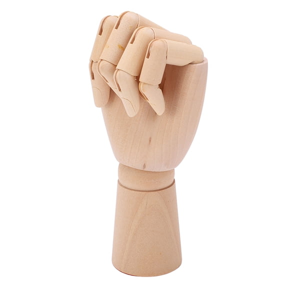 Flexible Wood Mannequin Hand for Drawing and Sketching Art Jointed Wooden Hand Model Figure Jewelry Display for Home Decor Right Left Hand 7.1 Inches / 18 cm