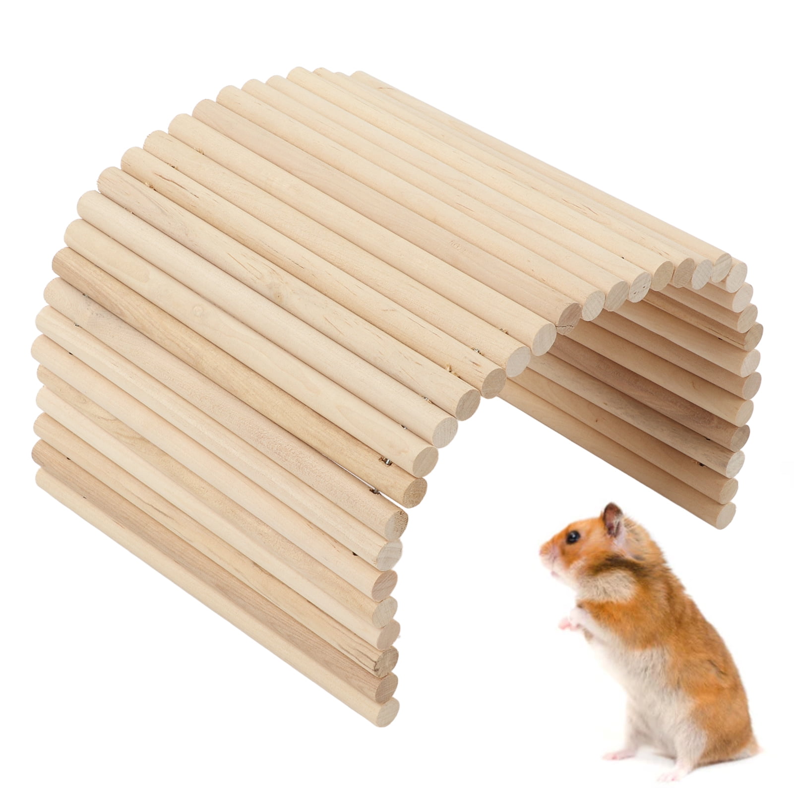 Flexible Wooden Hamster Bridge Hideout For Rabbits Guinea Pigs Chinchillas 20x30cm