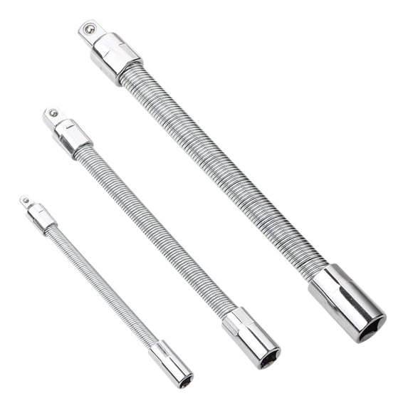 Flexible Wrench Extension Rod Set with Swivel Head, Elastic Hose and Socket Adapter for Tight Spaces, Automotive and DIY