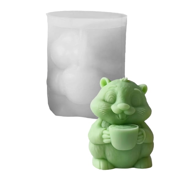 Flexible and Reusable Silicone Mold Creative Groundhog Ornament Mold for Enthusiasts Making Intricate Sculptures