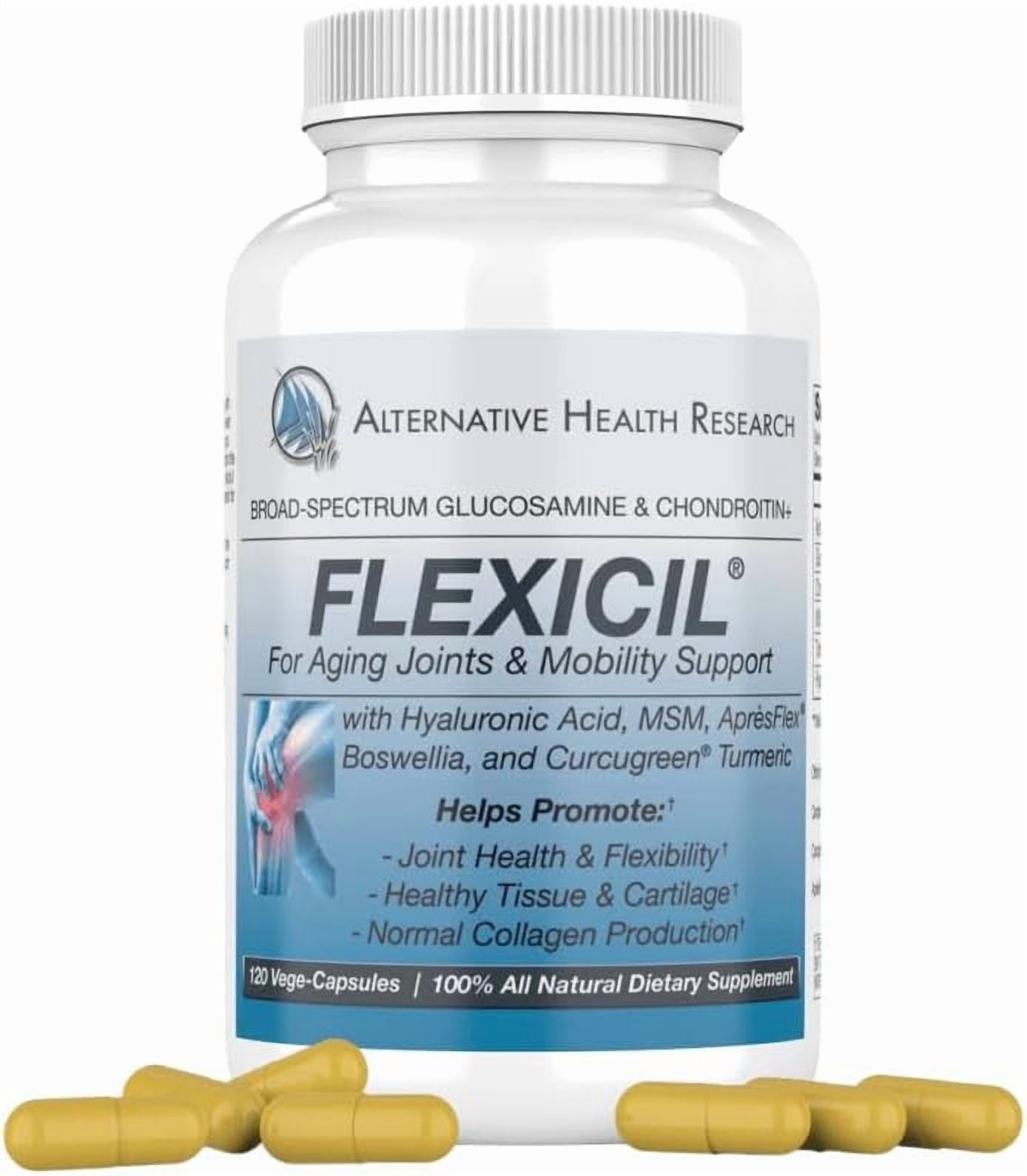 Flexicil® Broad-Spectrum Glucosamine & Chondroitin Joint Mobility Formula with MSM, Hyaluronic Acid, Aprèsflex® Boswellia, and Curcugreen® Turmeric